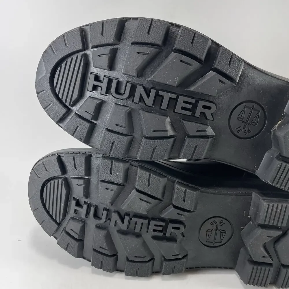 Hunter Original Commando Boots Womens Size 9 Black Waterproof Insulated Lace Up